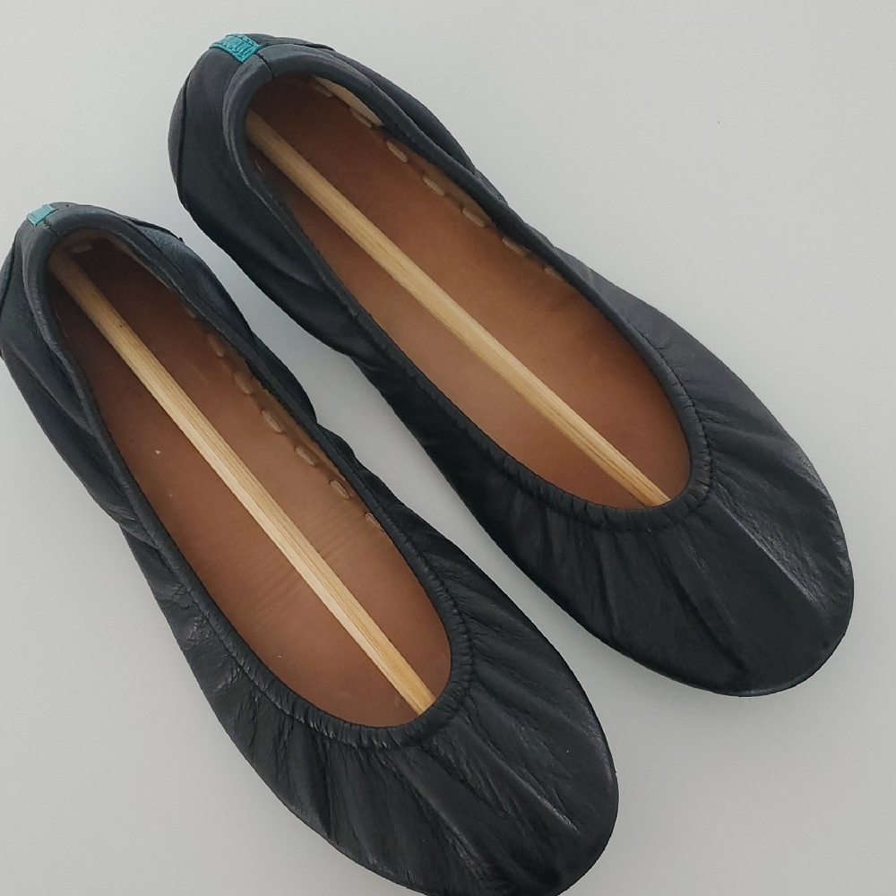Tieks Black Leather Ballet Flats